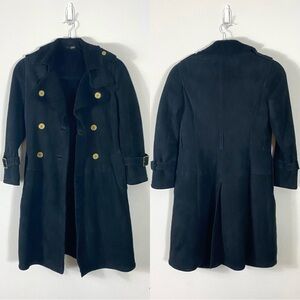 RARE COACH Genuine Leather Real Shearling Coat with Gold Buttons AUTHENTIC - 4